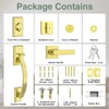 Floresita Front Door Lock Set, Gold Front Door Handle and