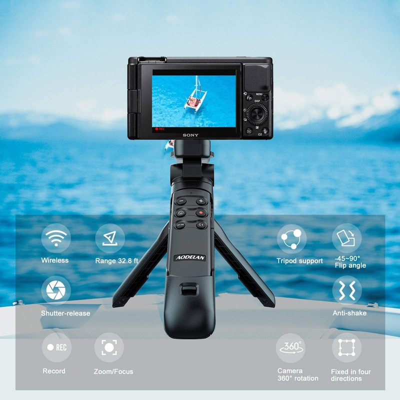AODELAN Camera Bluetooth Handle Tripod with Remote Control for Selfies