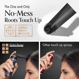 Michel Mercier Hair Root Touch Up Spray with Unique Applicator, Protects Hairline and Scalp Health, Fast and Easy Grey Hair Cover Up Concealer for Women and Men (Black)