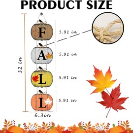 Hanging Wooden Fall Pumpkin Decorations for Thankgiving Wall Door Sign Farmhouse Pumpkin Decorations for Home Farmhouse Living Room Indoor Party Decor