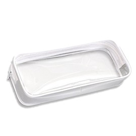 MYSXN PVC Zipper Pencil Bag,1PCS Pencil Case,Clear Pen Bag for Teen Girls School Supplies,Classroom,Office Supplies,Home,Make up Cosmetic Bag,Travel Luggage (WHITE)