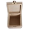 Small Square Cube Wooden Box with Lid & Clasp Closure