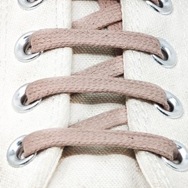 LACCICO Shoelaces, flat noble waxed, 75-150 cm and 6 mm wide, antique pink, 120