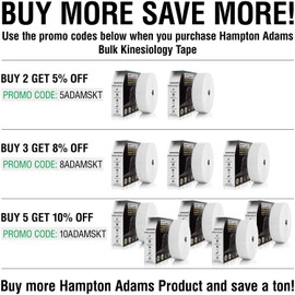 Hampton Adams | As Seen on Shark Tank | Elastic Kinesiology Tape (Bulk Roll) | 135ft Uncut | Supports & Protects Muscle Wrist Knee Shoulder Back Plantar Fasciitis | Waterproof Hypoallergenic (White)