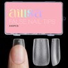 AILLSA Uñas Postizas Cortas Cuadradas, 15 Tamaños, 240 Unidades. Uñas