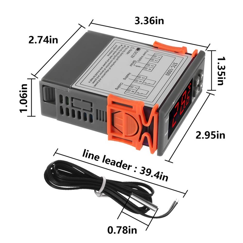 Dorhea STC-1000 10A DC 12V Digital LED Temperature Controller Cooling