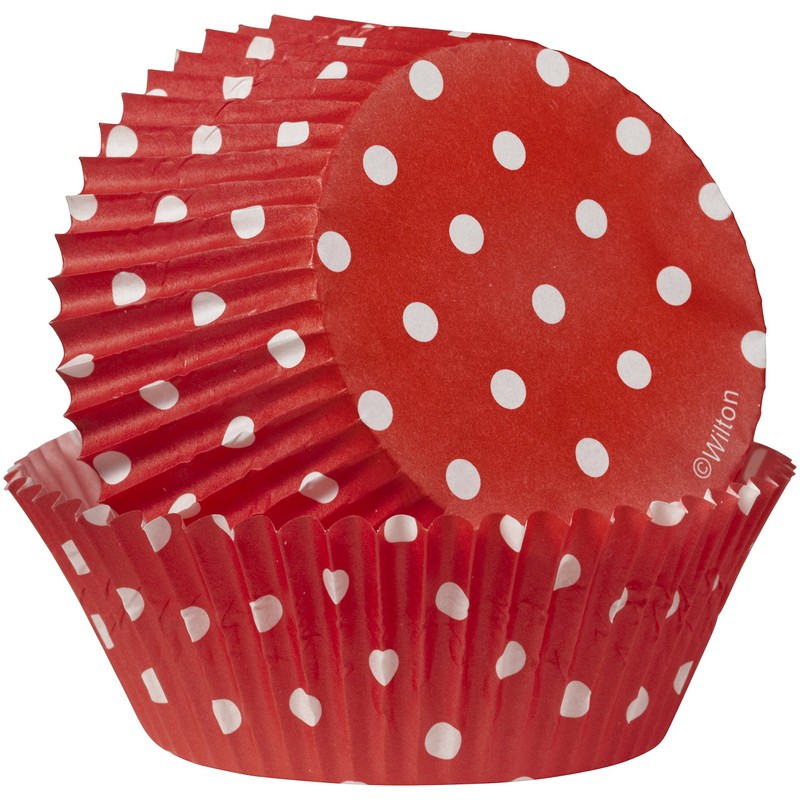 Wilton 415-0148 Baking Cup, Red, 2.0 x 1.2 inches (5