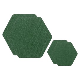 PATIKIL Nylon Repair Patches 2.5"x2.5" / 1.5"x1.5", 4 Pack Down Jacket Patch Hex Shaped Fabric Repair Tape for Repairing Clothing Jacket Tent Bag Outdoor Gear, Dark Green