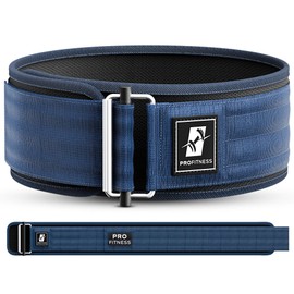 Leather Weightlifting Belt | Tapered Premium Weightlifting Belt for Olympic Lifting | Powerlifting, Cross Training | Gym & Workout Belt (Navy Blue, Medium)