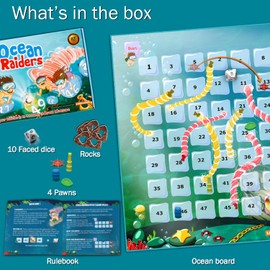 Logic Roots Ocean Raiders Number Sequencing & Addition Game - Fun Math Board Game and STEM Toy for 5-7 Year Olds, Perfect Educational Gift for Kids (Boys & Girls), Home Schoolers, Kindergarten & Up