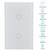 Interruptor inteligente inalámbrico WIFI, panel de cristal de 2 vías,
