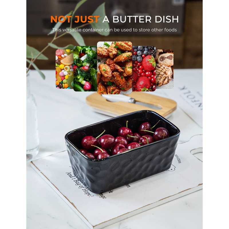 Butter Dish with Lid, Large Butter Dish for Countertop, Ceramic