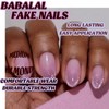 BABALAL Almond Press on nails Medium Fake Nails Purple Glitter