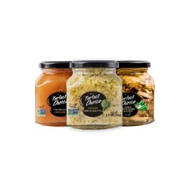 Perfect Choice Variety Pack with 2 Sauces -Caramelized Onion & Artichoke Bruschetta- along with 1 Grilled Artichoke Halves in Oil, Ready to Eat Ideal for Sandwiches, Meats, Burgers, Pizza, Salads and More. - Pack of 3