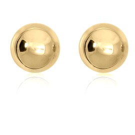 AVORA 10K Yellow Gold 10mm Polished Ball Stud Earrings