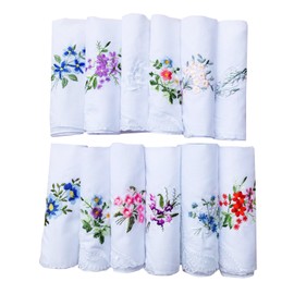 La closure Cotton Embroidered Ladies Lace Handkerchiefs 6 Pieces