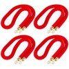 Okllen 4 Pack Red Velvet Stanchion Rope, 5 Feet Crowd