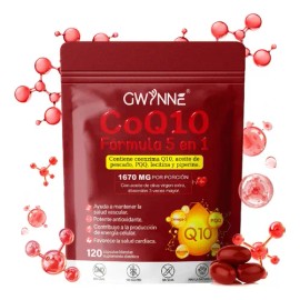 Gwynne Coq10 Cápsulas con PQQ  CoQ10 400mg Omega-3 Supplement, 120 Softgels                                                                           