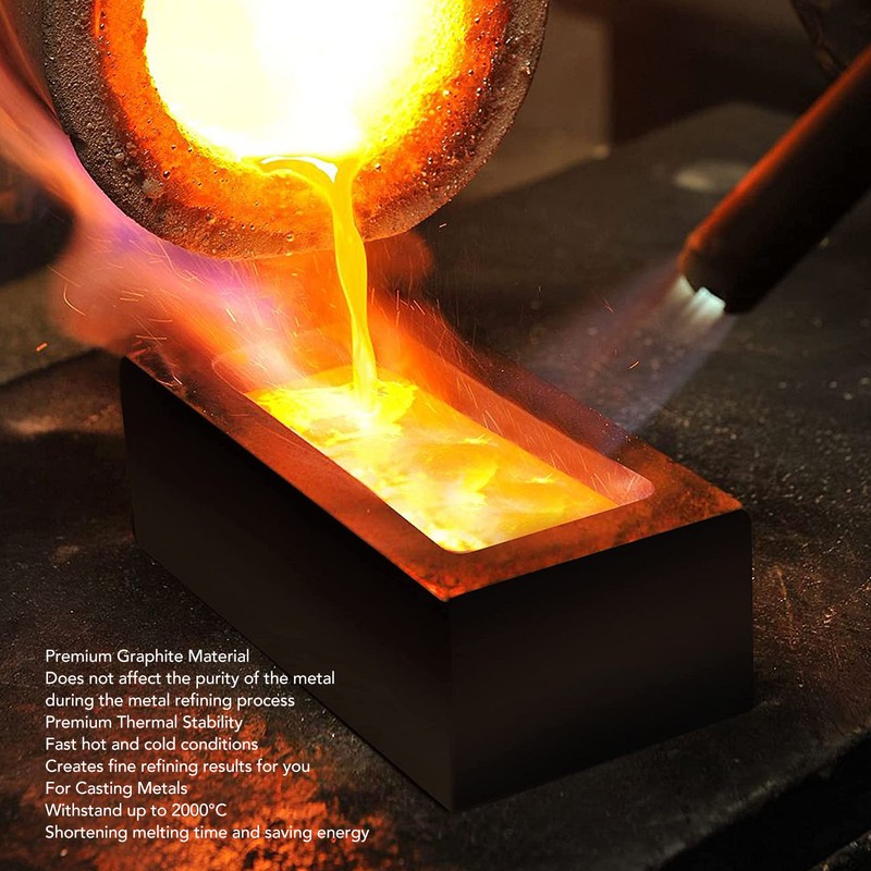 Graphite Ingot Mold Rectangular High Thermal Stability Metal Graphite Crucible