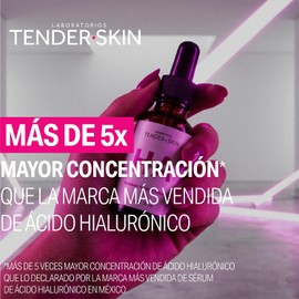 Tenderskin Sérum Concentrado Hidratante HA Ácido Hialurónico 7.5% 30ml Tratamiento Reparador 5x más concentrado, Hidrata la Piel, Rellena Arrugas y Líneas de Expresión, Con Aloe Vera y Vitamina E