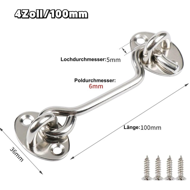 Storm Hooks, Stainless Steel, Pack of 2 Cabin Hooks, Storm