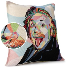 Cushion Cover Decorative Cushion Sofa Cushion Cover Tapestry Motif Albert Einstein 45 x 45 cm without Filling