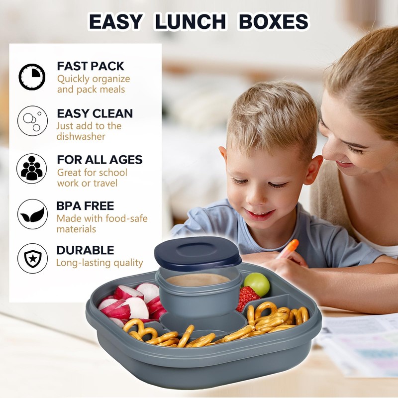 Greentainer Lunch Box Lightweight Bento Box with 1 Fork, Salad