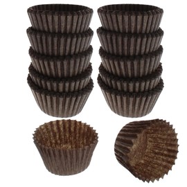 Cybrtrayd 250 Count No.4 Glassine Paper Candy Cups, Brown