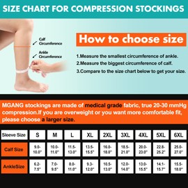 Compression Socks, 20-30 mmHg Graduated Knee-Hi Compression Stockings for Unisex, Open Toe, Opaque, Support Hose for DVT, Pregnancy, Varicose Veins, Relief Shin Splints, Edema, Black Large