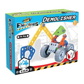 Construct It Flexibles Demolisher Building Set with Tools Included - 74 Pieces Toy Demolisher Construction Set - STEM Toys For 5+ Year Olds - Build Your Own Toy Demolisher