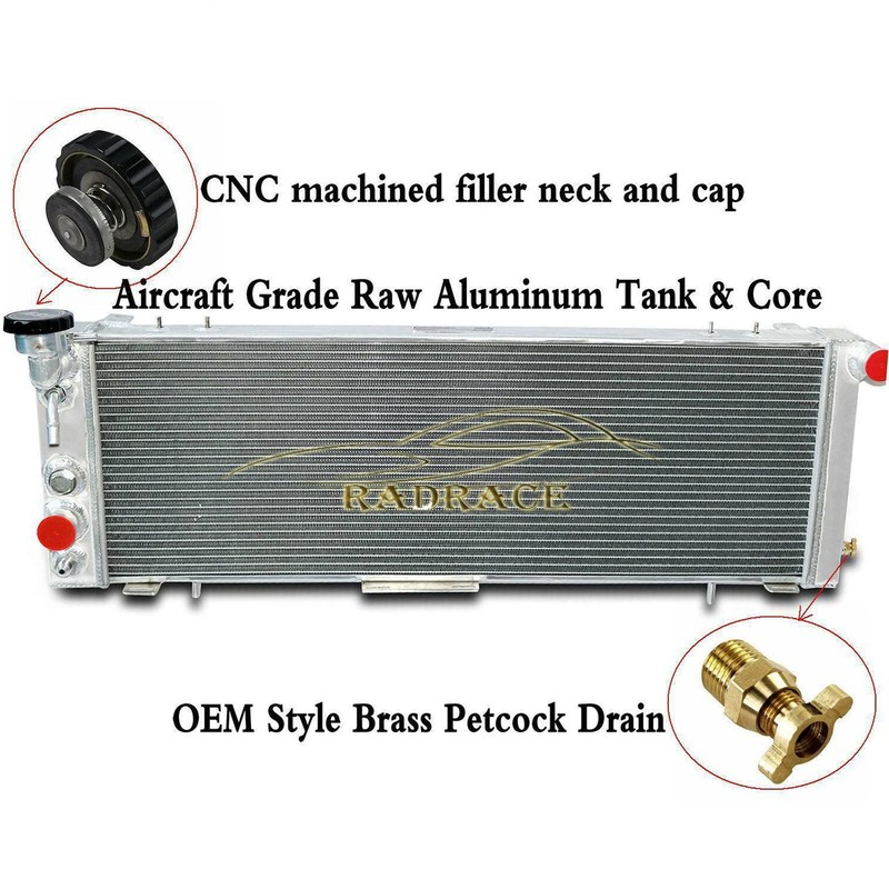 RadRace 3 Row Aluminum Radiator for 1991-2001 Jeep Cherokee Comanche