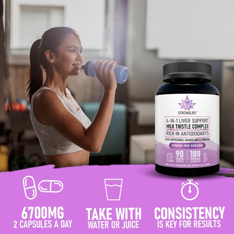 Milk Thistle Complex Capsules – 6000mg Silymarin Extract with Artichoke,