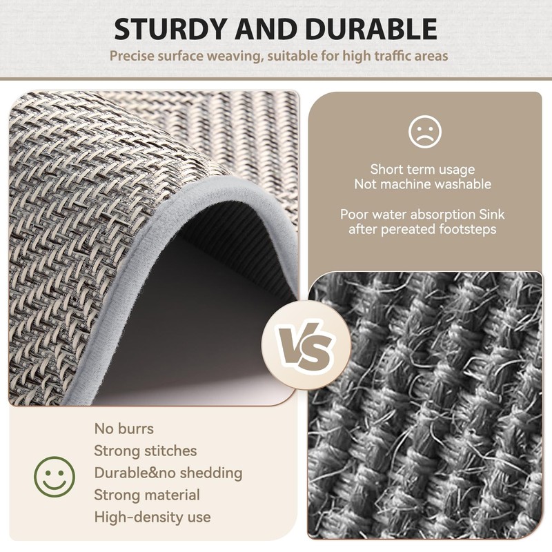 PADOOR Kitchen Rugs-Non Slip Washable Kitchen Mats for Floor-Absorbent and