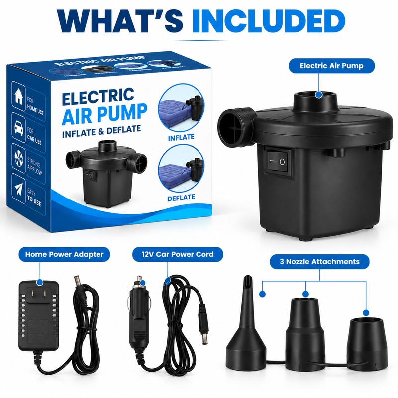 Electric Air Pump for Air Mattresses and Pool Floats –