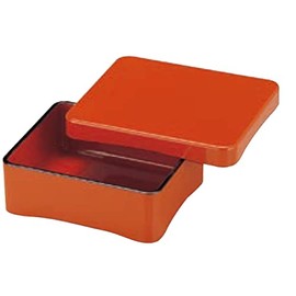 J-kitchens Eel Heavy Box, Unaju Vermilion, Vermilion, 6.9 x 6.0 x 2.4 inches (17.6 x 15.3 x 6 cm), Made in Japan