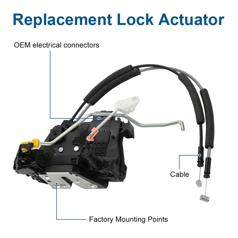 WMPHE Front Left Door Lock Latch Actuator, Metal Door Latch