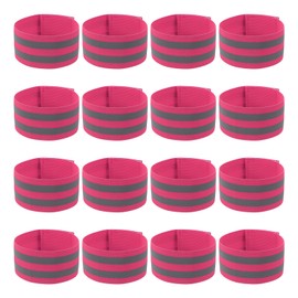PATIKIL Reflective Bands for Wrist/Arm/Ankle/Leg, 16pcs High Visibility Reflector Bands, Safety Reflector Tape Straps for Night Running Cycling Walking Pink