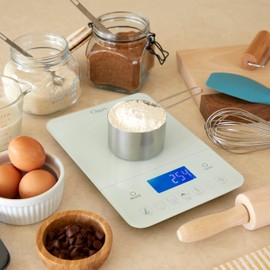 Ozeri Touch III 22 lbs (10 kg) Baker's Kitchen Scale with Calorie Counter, in Tempered Glass