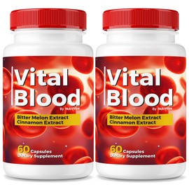 (2 Pack) Vital Blood Pills - Premium VitalBlood to Support Stable Levels, Healthy Circulation and Balance, Just Take 2 Capsules Daily, Original Formula & All-Natural Ingredients (120 Capsules)