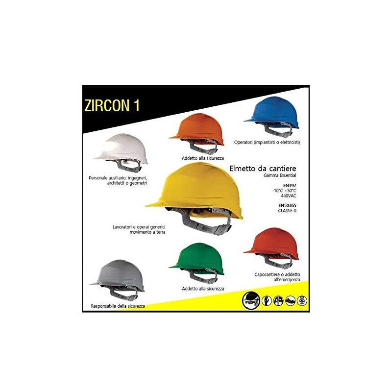 Delta Plus Zircon - Safety Helmet, Un-Vented with Manual Adjustment