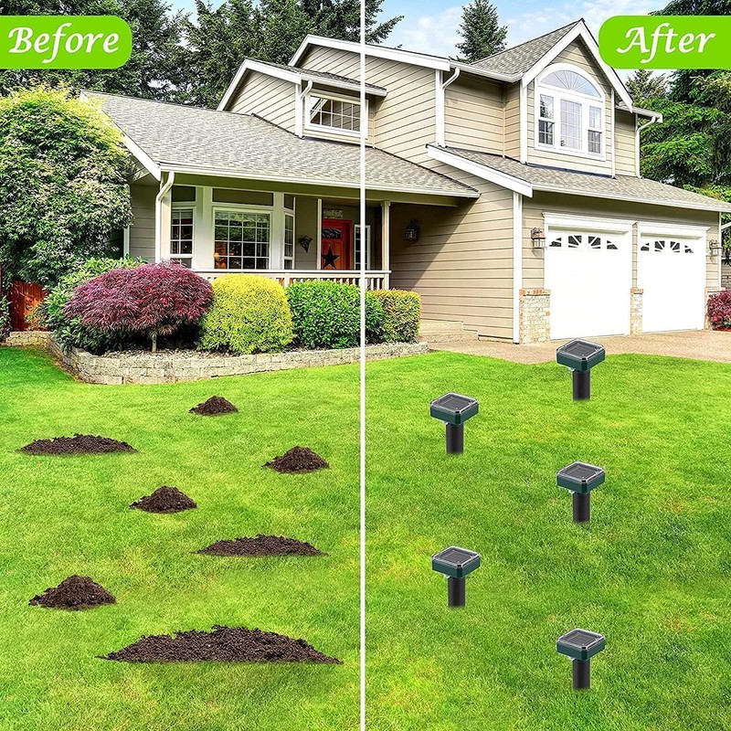 Mole Repellent Solar Powered, Waterproof Vole Chipmunk Repellent Outdoor,Ultrasonic Gopher