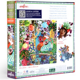 eeBoo Piece & Love: Garden Party - 1000 Piece Puzzle - Adult Square Jigsaw, 23x23, Includes Image Reference Insert, Glossy Pieces