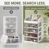 5-Layer Plastic Makeup Organizer with Clear Drawers, White