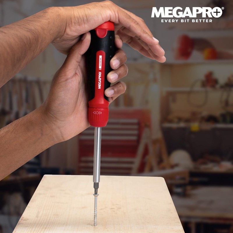 Ratcheting Screwdriver - 13-in-1 Multi Bit Screw Driver w/ ¼"