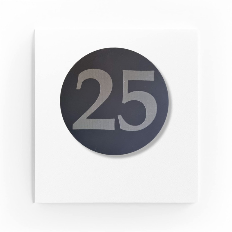 Round House Number Engraved Sign - Comes with floating fixings
