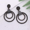 Lightweight Wooden Round Geometric Earrings Retro Hollow Out Circle Earrings
