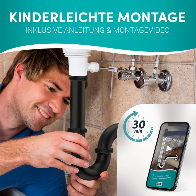 Engelbach® Siphon for Sink - Siphon Extra Long 200 mm