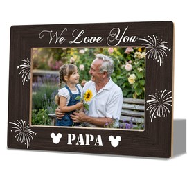 Papa Gift, We Love You Papa Photo Frame Decor, Grandpa Photo Fame Gifts for Grandpa, Father's Day Birthday Christmas Thanksgiving Gift for Grandfather, Photo Gifts Wooden Picture Frame