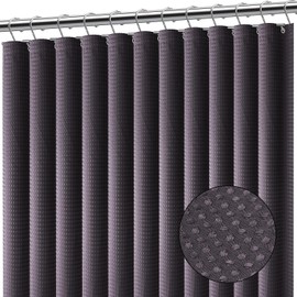 Clara Clark Purple Shower Curtain - Hotel Quality Waffle Fabric Bath Curtain 72x72, Heavy Duty Waterproof Shower Curtains for Bathroom