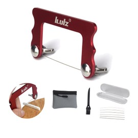 Guitar Nut Slotting File Set - iLuiz Pro-Grade 6pc Electric, Diamond-Coated Stainless Steel, Sizes 0.010"-0.046" - with Storage Bag & Cleaning Brush, Ideal Guitar Tool for Light Strings